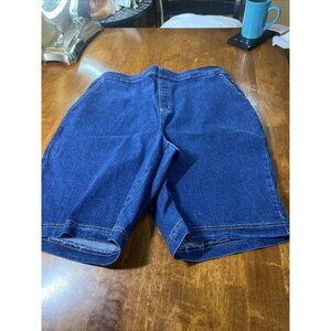 D & Co Active womens active Medium Blue pull on shorts size 1X  36 Stretch Waist